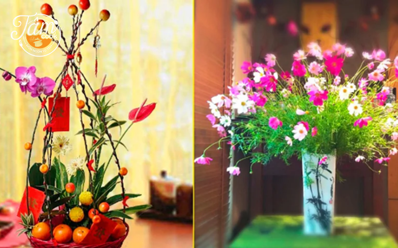 cách cắm hoa đẹp ngày Tết