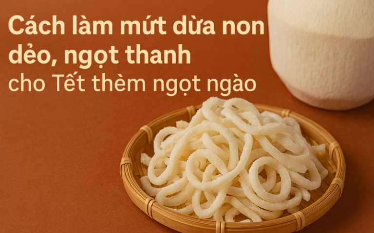 cách làm mứt dừa non