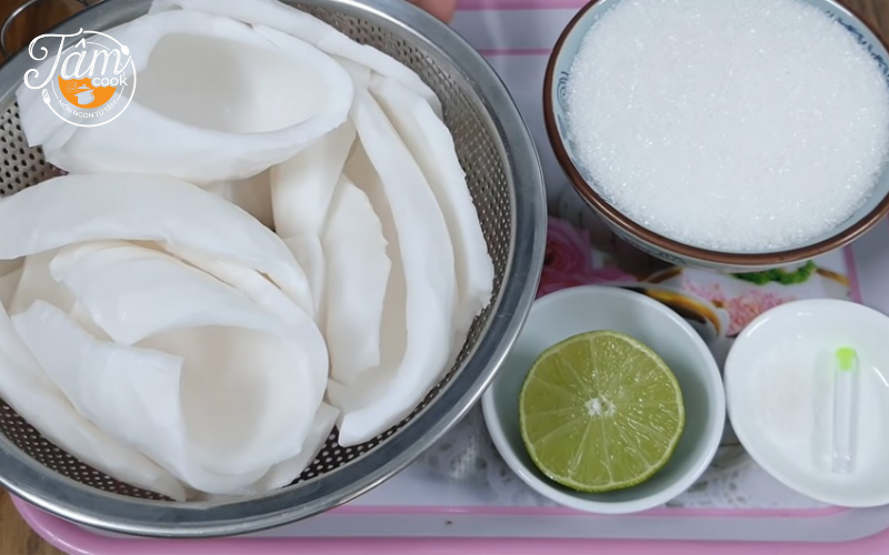 cách làm mứt dừa non