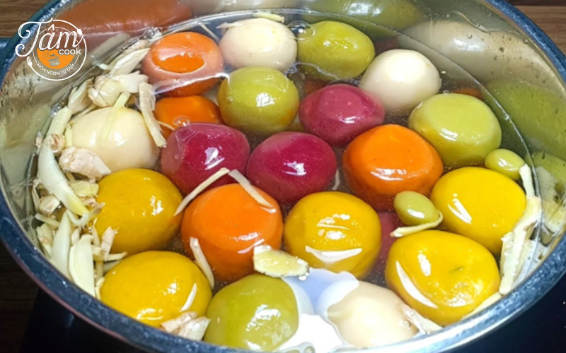 cách làm bánh trôi ngũ sắc