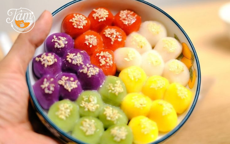 cách làm bánh trôi ngũ sắc