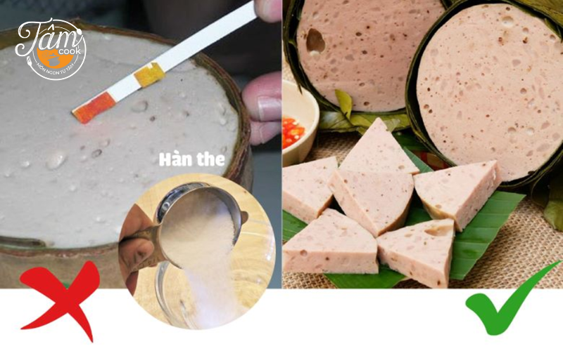 phân biệt giò lụa thật và giò lụa pha chứa hàn the