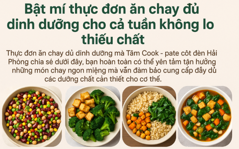 thực đơn ăn chay đủ dinh dưỡng
